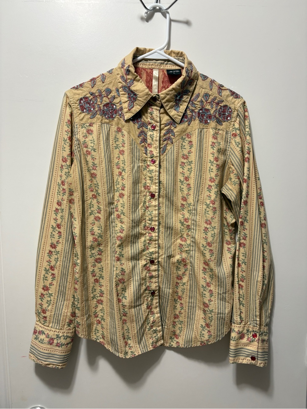 Tucker Yellow Floral Stripe Button-Down Shirt